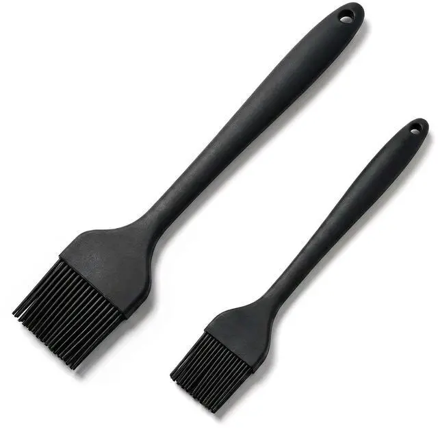 Main image of 2 Pack Silicone Basting Brushes, Heat Safe for BBQ Baking Pastry | Dense Bristles Hold Marinades, Butter & Oil, Heat Safe Silicone, Seamless Design, Dishwasher Safe, Non-Slip Grip BBQ Pastry