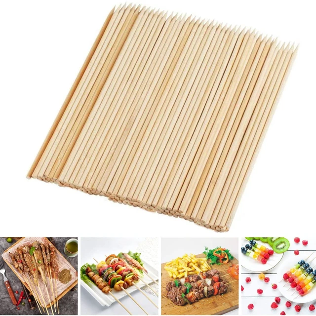 Main image of Fu Store Bamboo Skewers 6 Inch Bamboo Sticks 100pcs BBQ Kabob Skewers | Barbecue Grill, Appetizer, Fruit, Corn, Chocolate Fountain, Cocktail, Art, Craft, Set of 100 Pack