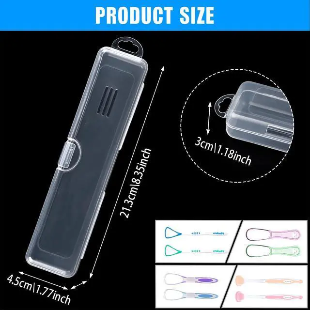 Alt view image 2 of 7 - Tongue Scraper Case, Tongue Scraper Case Only, Tongue Scraper Travel Case, Tongue Cleaner Case, Case for Tongue Scraper, Tongue Scraper Holder, Transparent Tongue Cleaner Case