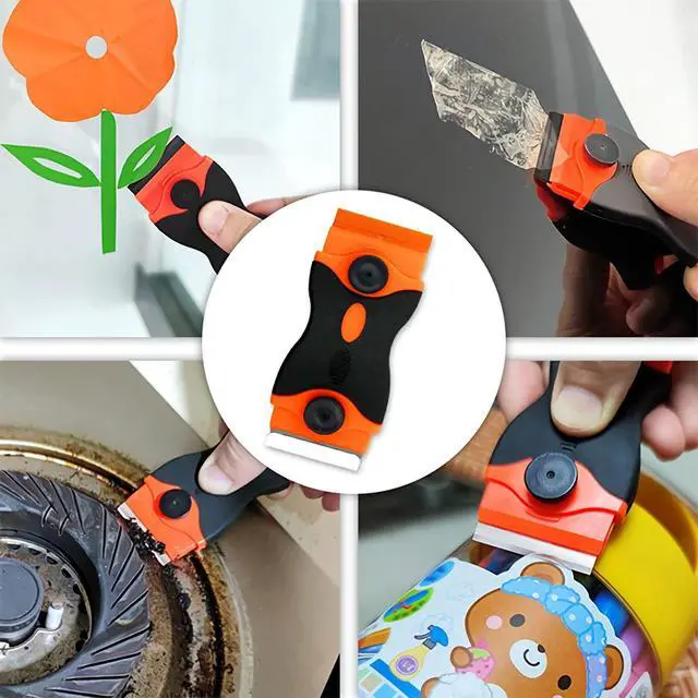 Alt view image 3 of 7 - Razor Blade Scraper, 2-in-1 Double Edged Razorblade Scraper Tool with 20Pcs Razor Blades, Multi-Purpose Paint Cleaning Razor Scraper for Glass, Decals, Stickers, Labels, Caulk, Adhesive, Paint Removal
