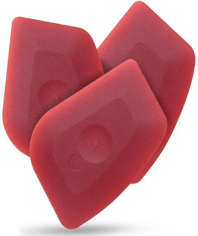 Main image of Pan Scraper Dish Scraper Food Scraper Tool Plastic Pot Scraper Kitchen Scraper Grease Scraper Cast Iron Skillet Pan Scraper Tool for Cleaning (3 Pcs, Red)