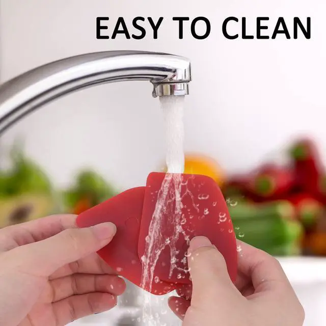 Alt view image 5 of 6 - Pan Scraper Dish Scraper Food Scraper Tool Plastic Pot Scraper Kitchen Scraper Grease Scraper Cast Iron Skillet Pan Scraper Tool for Cleaning (3 Pcs, Red)
