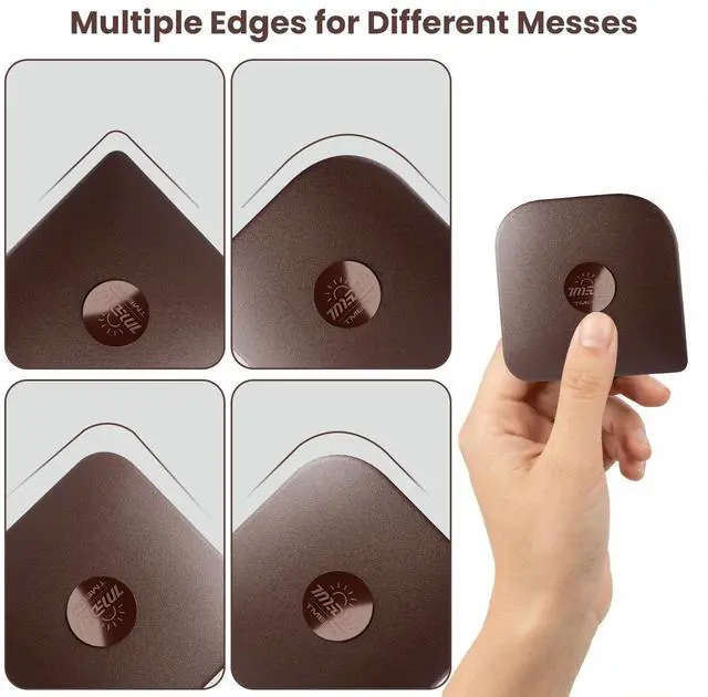 Alt view image 4 of 7 - Pan Scraper Tool for Kitchen 5 Pcs Pot Scraper | Multifunctional Pot Scraper Kitchen Tool, Non-Slip, Food Safe, High Heat Resistant-Brown