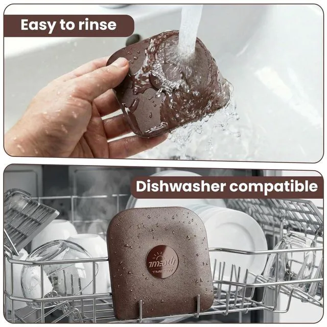Alt view image 7 of 7 - Pan Scraper Tool for Kitchen 5 Pcs Pot Scraper | Multifunctional Pot Scraper Kitchen Tool, Non-Slip, Food Safe, High Heat Resistant-Brown
