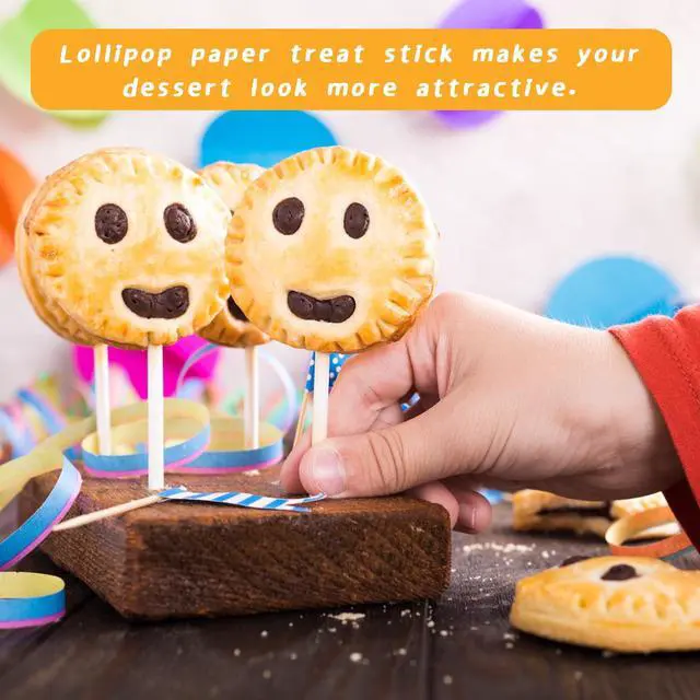 Alt view image 6 of 7 - 100 Pcs 6-Inch White Lollipop Sticks,Lollipop Paper Treat Stick,Paper Sucker Sticks for Cupcake Toppers,Homemade Candy,Chocolate,Dessert(Dia 3.5mm)