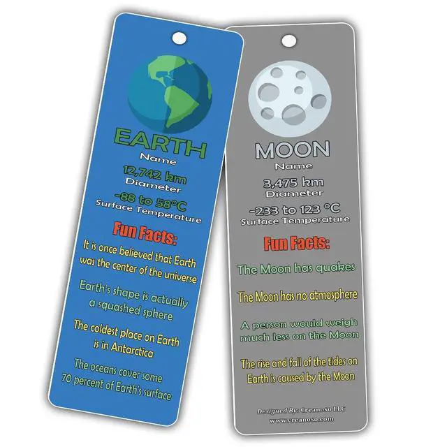 Alt view image 6 of 7 - Planets Fun Facts Bookmarks 12-Pack - Space Learning Set
