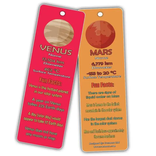 Alt view image 5 of 7 - Planets Fun Facts Bookmarks 12-Pack - Space Learning Set