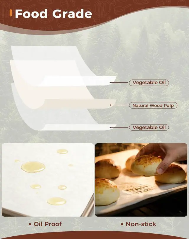 Alt view image 3 of 7 - 120Pcs 8 Inches Round Parchment Paper for Baking, Unbleached & Pre-cut | Non-Stick Heavy Duty Parchment Circles for Tortilla Press, Cake Pan, Spring Form Tin, Air Fryer, Toaster Microwave, Oven