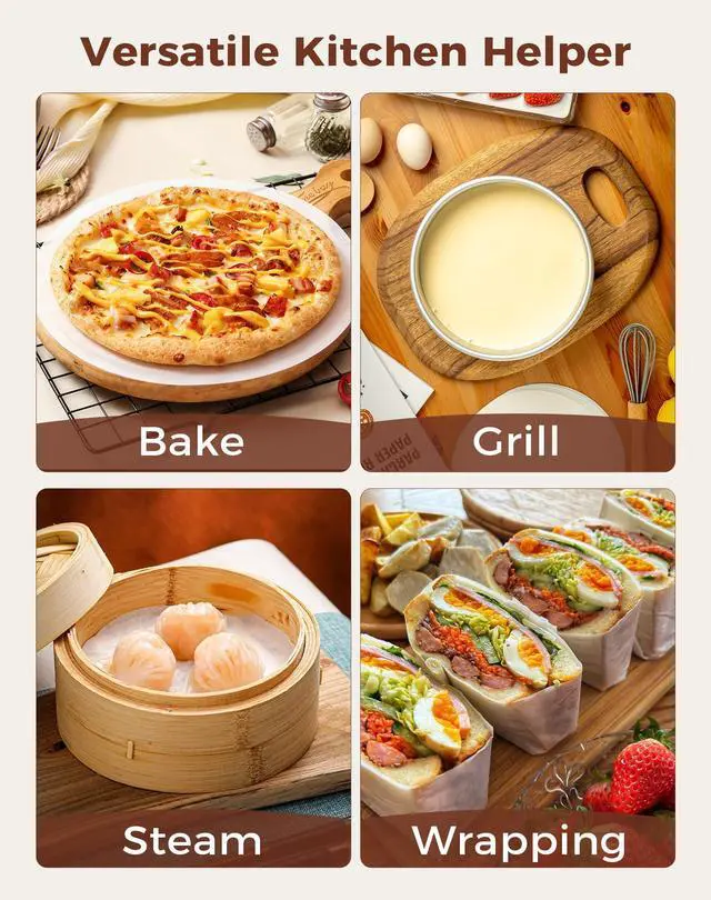 Alt view image 6 of 7 - 120Pcs 8 Inches Round Parchment Paper for Baking, Unbleached & Pre-cut | Non-Stick Heavy Duty Parchment Circles for Tortilla Press, Cake Pan, Spring Form Tin, Air Fryer, Toaster Microwave, Oven