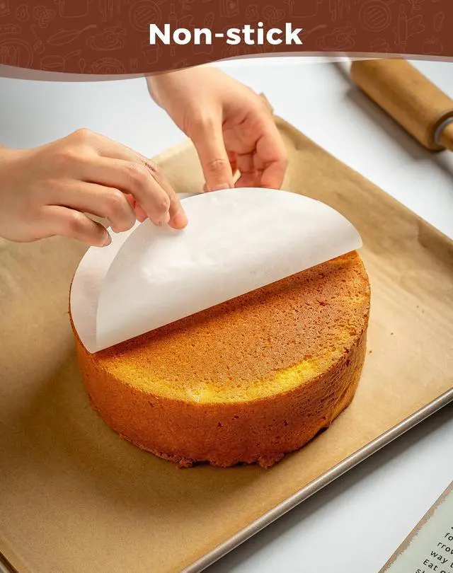 Alt view image 5 of 7 - 120Pcs 8 Inches Round Parchment Paper for Baking, Unbleached & Pre-cut | Non-Stick Heavy Duty Parchment Circles for Tortilla Press, Cake Pan, Spring Form Tin, Air Fryer, Toaster Microwave, Oven