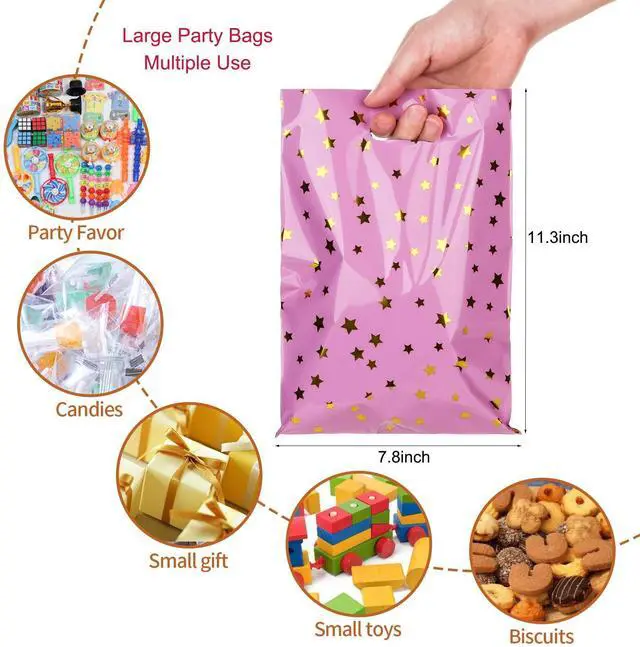 Alt view image 3 of 6 - 7.8 * 11.3inch Party Favor Bags 30PCS, Goodie Treat Loot Bags for Kids Children Birthday, Baby Shower, Easter Holiday Party Gift Wrap Decoration