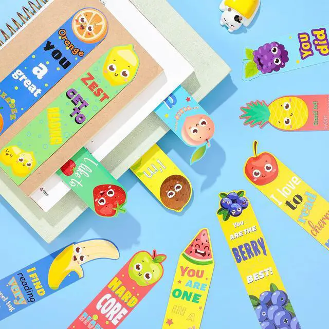 Alt view image 4 of 7 - 36 Pcs Scented Bookmarks for Kids Fruit Scratch Sniff Bookmarks | Summer Smelly Bookmark for Classroom Back to School Reading Prizes Cute Students Rewards 12 Styles