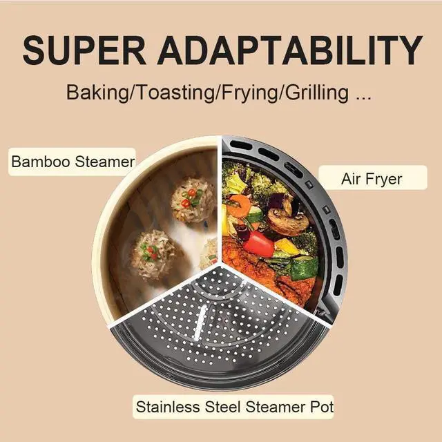 Alt view image 7 of 7 - Air Fryer Parchment Paper Liners, 100 Pcs | Pre-Cut Non-Stick Baking Paper; Fits Air Fryers; Disposable And Durable; Microwave And Steaming Basket Safe