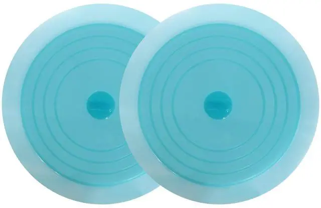 Main image of Tub Stopper 2 Pack, 6 inches Large Silicone Drain Plug Hair Stopper Flat Suction Cover for Kitchen Bathroom and Laundry (Blue Transparent)