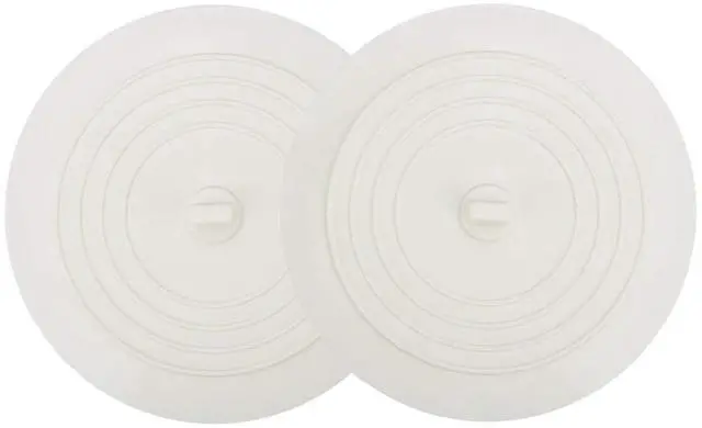 Main image of Tub Stopper 2 Pack, 6 inches Large Silicone Drain Plug Hair Stopper Flat Suction Cover for Kitchen Bathroom and Laundry