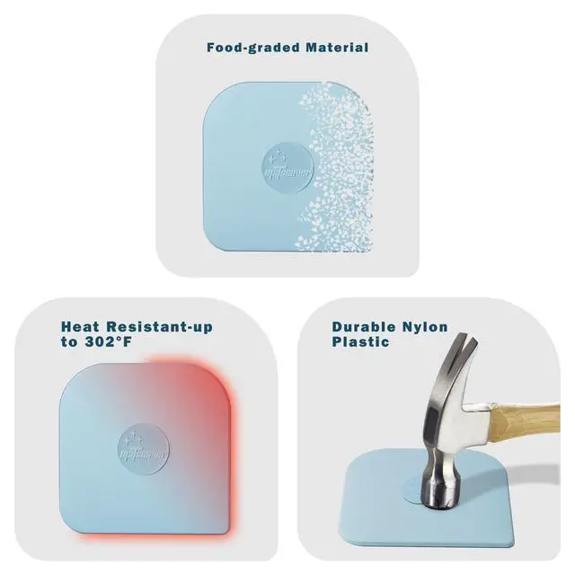 Alt view image 5 of 7 - Pan Scraper, 5 Pcs Pot & Dish Scraper Plastic, Sturdy Scraper Kitchen Tool, Aqua | Pot Scraper Non Scratch for Cast Iron, Pot and Pan Cleaning, Food Scraper for Dishes, Home & Apartment Essentials