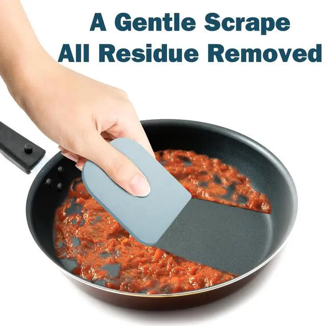 Alt view image 4 of 7 - Pan Scraper, 5 Pcs Pot & Dish Scraper Plastic, Sturdy Scraper Kitchen Tool, Aqua | Pot Scraper Non Scratch for Cast Iron, Pot and Pan Cleaning, Food Scraper for Dishes, Home & Apartment Essentials