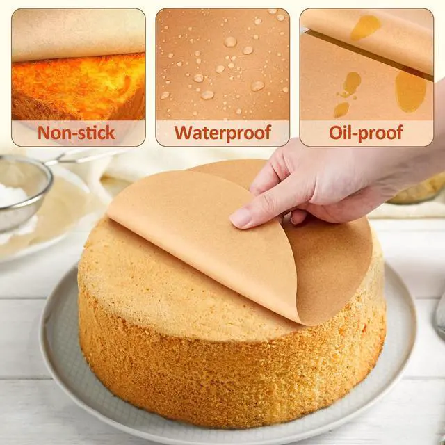 Alt view image 3 of 7 - 8 Inch Parchment Paper Rounds, 200Pcs Non-Stick Baking Paper Sheets | Precut Unbleached Baking Parchment Rounds for Air Fryer,Round Cake Pan, Springform Pan, Tortilla Press and More