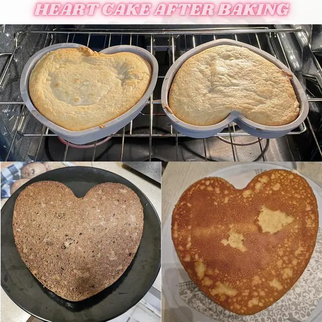 Alt view image 6 of 7 - Heart Shaped Cake Pans 8 Inch Set of 2 Nonstick Silicone Heart Cake Pan for Baking, Oven & Microwave Safe Molds Durable, Easy-Clean Matte Surface (Pink)