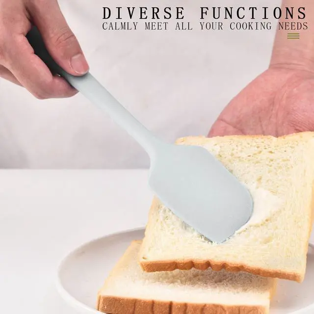 Alt view image 3 of 7 - 600ºF Heat Resistant Large Silicone Spatula 11.3" Rubber spatula | 2 Pack Silicone Spatula Set for Baking,Scraping,Mixing Nonstick Cookware Safe Flexible Utensil for Cooking