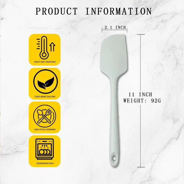 Alt view image 2 of 7 - 600ºF Heat Resistant Large Silicone Spatula 11.3" Rubber spatula | 2 Pack Silicone Spatula Set for Baking,Scraping,Mixing Nonstick Cookware Safe Flexible Utensil for Cooking