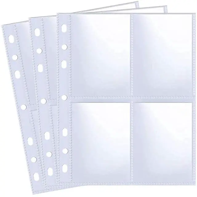 Main image of 30 Pack 240 Pockets 2.5x3.5 Photocard Sleeves for 6 Ring A5 Binder, Ultra-Clear K-pop Photocard Sleeves, Double-Sided 4 Pocket Photo Pages, Top Loading Photo Sheet Protector for Photos, Trading Cards