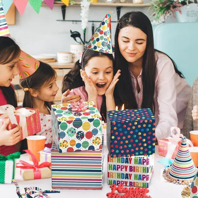 Alt view image 4 of 7 - Birthday Wrapping Paper for Boys Girls Women Men,12 Sheets Gift Wrapping Paper with Happy Birthday Polka Dots, Balloons, Colorful Stripes - Holiday Gift Wrap 20×28 Inch