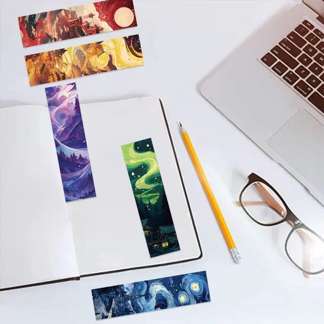 Alt view image 2 of 7 - 30 Pcs Fantasy Bookmarks for Kids Aesthetic Bookmark Watercolor Magic Bookmark for School Office Students Teens Book Reading Lovers Classroom Favors