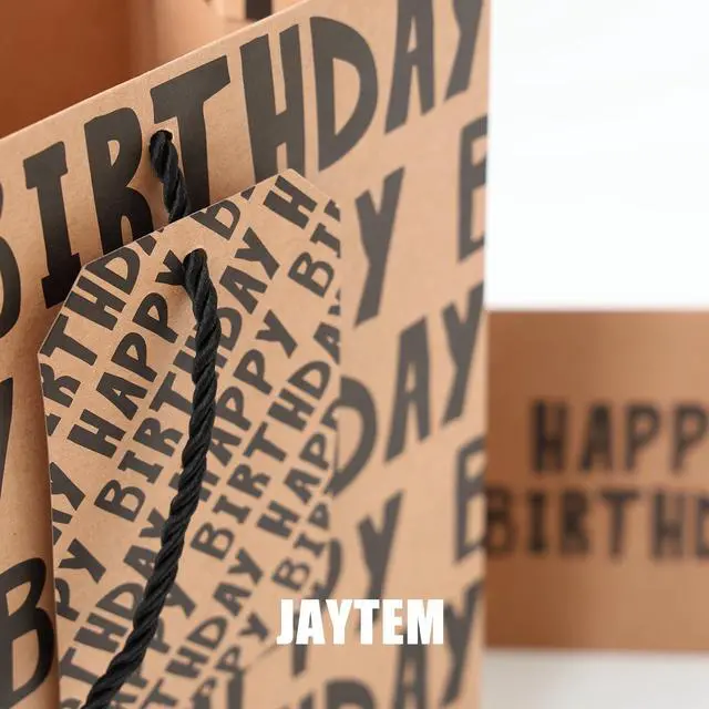 Alt view image 4 of 6 - Birthday Gift Bag, Kraft Paper Large Gift Bag, Classic Black Lettering Design Happy Birthday Bag Set with Greeting Card, Tag, Envelope & Tissue Paper for Men, Boys, Kid