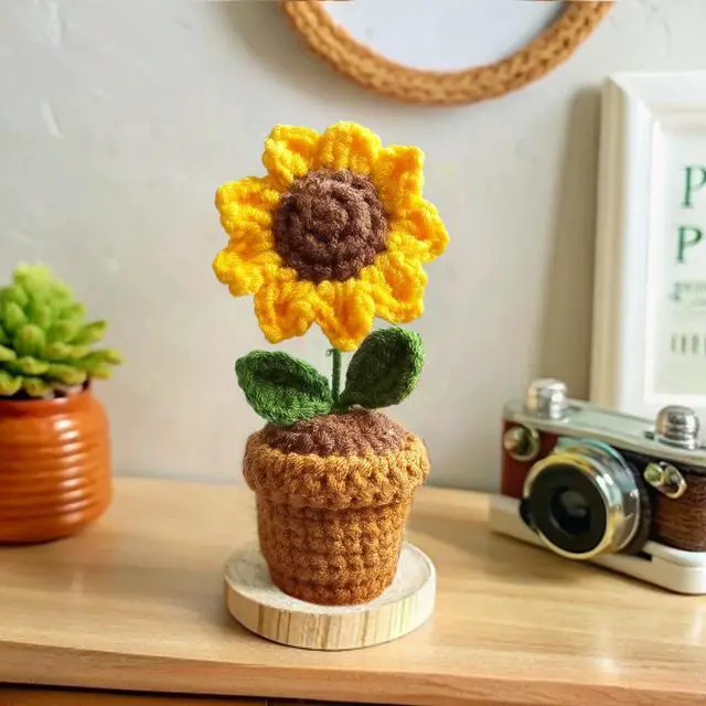 Alt view image 3 of 5 - Teacher Gifts - Thank You for Helping Me Grow - Crochet Sunflower Gifts - Lovely Teacher Appreciation Gifts - Best Teacher Gift for Nursery Teacher, Teaching Assistant (Sunflower)