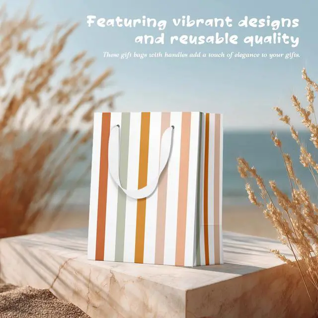 Alt view image 6 of 7 - Gift Bags Medium Size, Tissue Paper for Gift Bags Incl.Cards & Self-adhesive Envelope - Reusable & For Birthday, Mothers Day, Wedding, Baby Shower and Any Occasion.(4 Pack- 9")