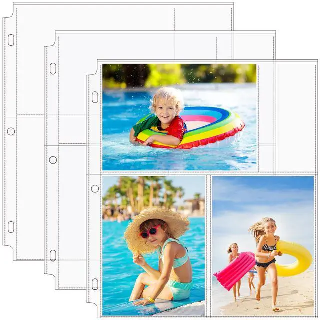Main image of 30 Pack 4x6 Photo Sleeves for 3 Ring Binder (180 Pictures),3 Pocket | Heavy-Duty Archival Page Protectors, Clear Photo Album Refill Pages, Plastic Postcard Sleeves, Recipe Card Binder Inserts