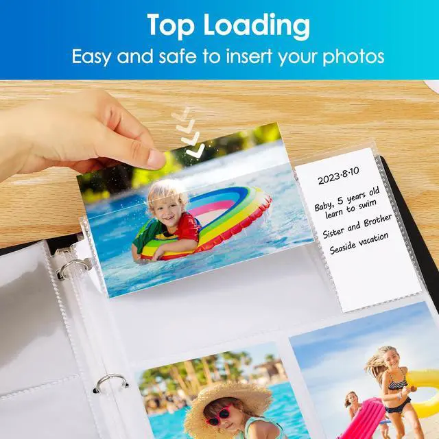 Alt view image 7 of 7 - 30 Pack 4x6 Photo Sleeves for 3 Ring Binder (180 Pictures),3 Pocket | Heavy-Duty Archival Page Protectors, Clear Photo Album Refill Pages, Plastic Postcard Sleeves, Recipe Card Binder Inserts