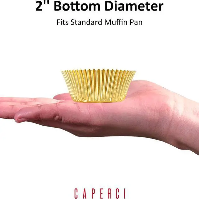 Alt view image 3 of 7 - Standard Cupcake Liners Gold Foil Muffin Baking Cups 150-Pack - Premium Greaseproof & Sturdy Cupcake Papers