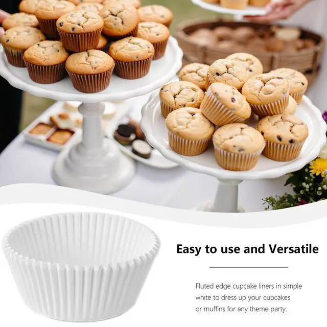 Alt view image 7 of 7 - 500 Count Cupcake Liners for Baking Cup, No Smell, Grease-proof Muffin Liners, Standard Size Cupcake Cups for Party, Wedding, Birthday,White,1.97x1.37 Inch