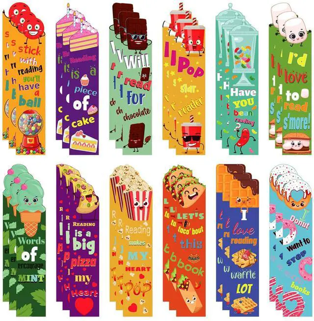 Main image of 36 Pcs Scented Scratch and Sniff Bookmarks for Kids, 12 Styles | Scented Bookmarks for Elementary Classroom Must Haves Rewards Essentials 1st 2nd 3rd 4th 5th Grade, Fruit Dessert Designs