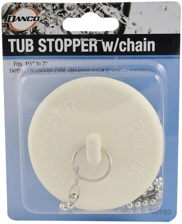 Alt view image 5 of 5 - Tub Drain Stopper, 1-3/8 in, Rubber, White (80783)