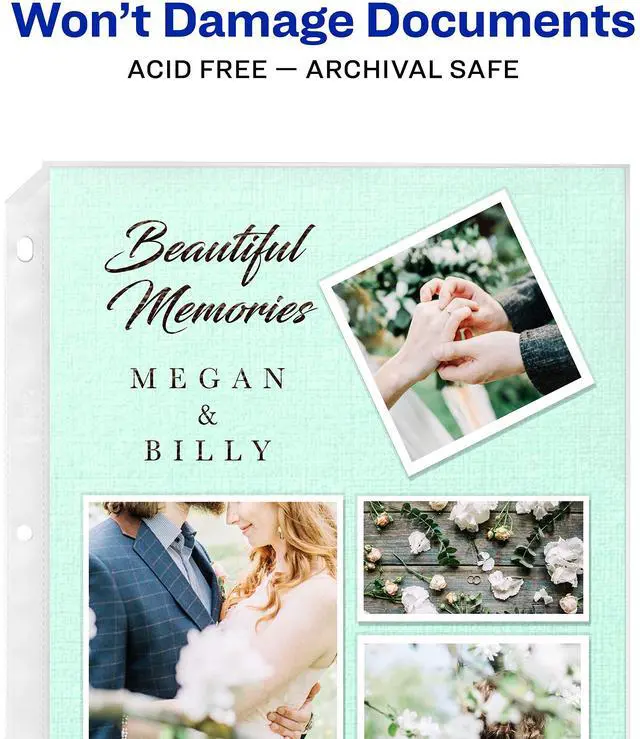 Alt view image 6 of 7 - Clear Mixed Format Photo Pages for 3 Ring Binder, Acid Free, Holds 4" x 6" Photos, 10 Photo Protectors (13401)