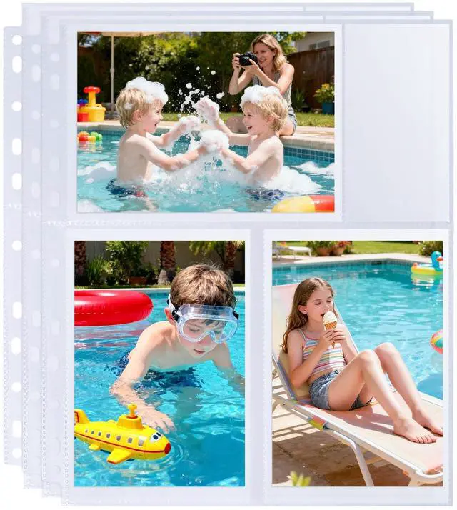 Main image of 30 Pack 4x6 Photo Album Refill Pages for 3 Ring Binder,Ultra-Clear Photo Sleeves Holding 180 Pictures, Double-Sided 3 Pockets Photo Pages with Memo Slot,Photo Sheet Protector for Photos and Postcards