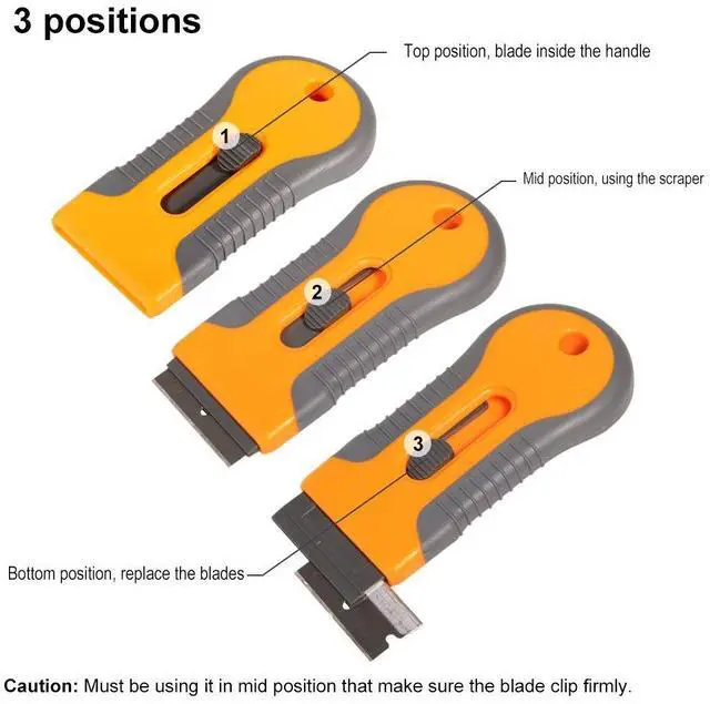 Alt view image 2 of 7 - Car Sticker Remover Glass Cooktop Razor Scraper with 10pcs Replace Blades for Label,Glue,Paint,Adhesive Remover,Oven Door, Stove Cleaning-Yellow