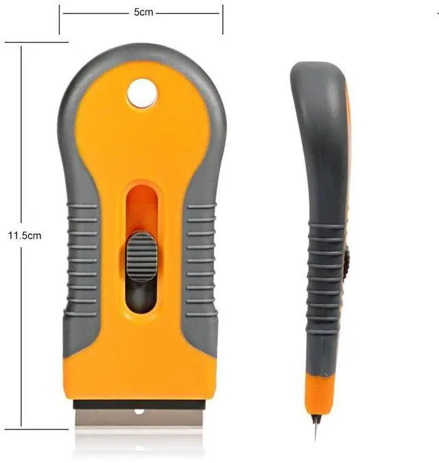 Alt view image 3 of 7 - Car Sticker Remover Glass Cooktop Razor Scraper with 10pcs Replace Blades for Label,Glue,Paint,Adhesive Remover,Oven Door, Stove Cleaning-Yellow