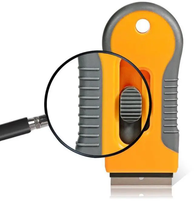 Alt view image 4 of 7 - Car Sticker Remover Glass Cooktop Razor Scraper with 10pcs Replace Blades for Label,Glue,Paint,Adhesive Remover,Oven Door, Stove Cleaning-Yellow