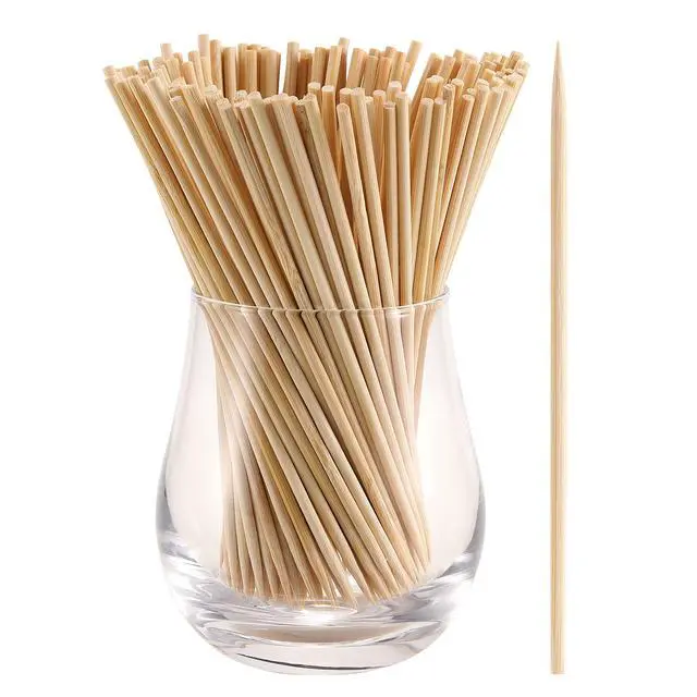 Alt view image 2 of 7 - 200 PCS Bamboo Skewers, 8 Inch Food Sticks for Appetizers Fruit Kebabs | Natural Mini Wooden Skewers for Barbecue Grilling Burger Sausage, Cocktail Picks for Drinks, Long Toothpicks Tooth Picks