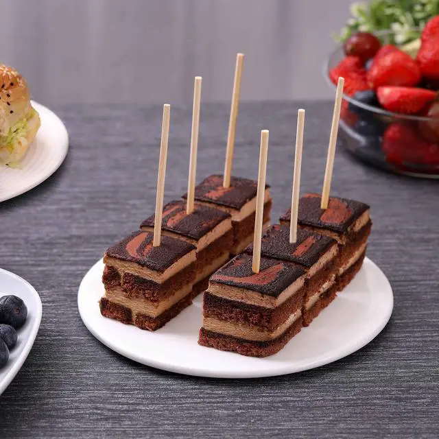 Alt view image 6 of 7 - 200 PCS Bamboo Skewers, 8 Inch Food Sticks for Appetizers Fruit Kebabs | Natural Mini Wooden Skewers for Barbecue Grilling Burger Sausage, Cocktail Picks for Drinks, Long Toothpicks Tooth Picks