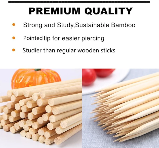 Alt view image 2 of 6 - 150 pcs Thick Candy Apple Sticks,Caramel Apple Sticks,5.5 Inch Long, 5mm Thick,Semi Point, Bamboo Skewers for Corn Dog, Corn Cob, Kabob, Lollipop, Grill