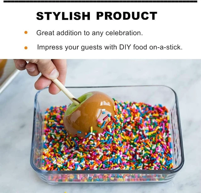 Alt view image 5 of 6 - 150 pcs Thick Candy Apple Sticks,Caramel Apple Sticks,5.5 Inch Long, 5mm Thick,Semi Point, Bamboo Skewers for Corn Dog, Corn Cob, Kabob, Lollipop, Grill