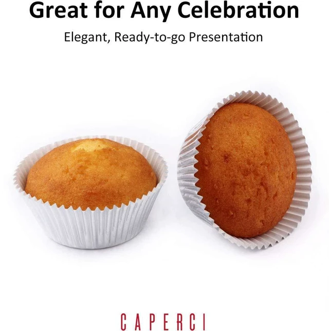 Alt view image 2 of 6 - Premium Silver Foil Cupcake Liners Standard Muffin Cups 150pcs | Sturdy, Easy Release, Greaseproof Heat-resistant Foil Baking Cups Perfect for Cupcakes & Muffins