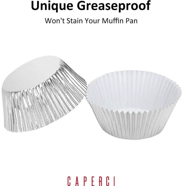 Alt view image 4 of 6 - Premium Silver Foil Cupcake Liners Standard Muffin Cups 150pcs | Sturdy, Easy Release, Greaseproof Heat-resistant Foil Baking Cups Perfect for Cupcakes & Muffins