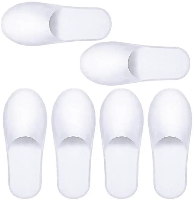Main image of Disposable Slippers for Guests, 3 Pairs House Travel Slippers Non-slip Hotel Spa Guest Slipper White Unisex Slipper for Women Men Hotel, Spa, Travel, Shoeless Home