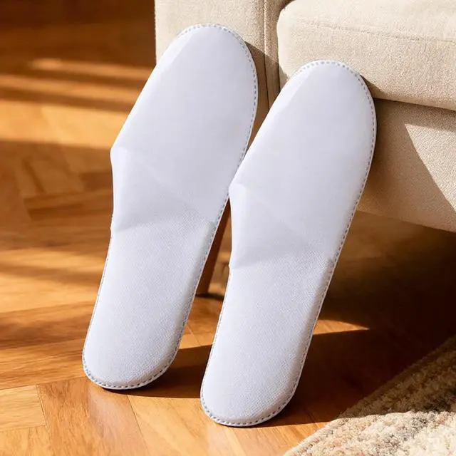 Alt view image 7 of 7 - Disposable Slippers for Guests, 3 Pairs House Travel Slippers Non-slip Hotel Spa Guest Slipper White Unisex Slipper for Women Men Hotel, Spa, Travel, Shoeless Home
